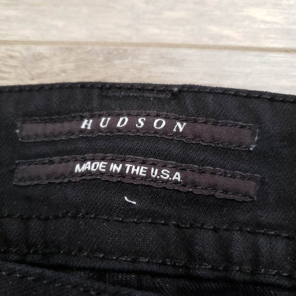 Y2k Hudson Black Curvy Flare Flap Pocket Low Rise Jeans 32 Bootcut - Picture 7 of 10